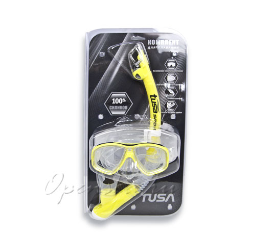 Комплект TUSA: маска Ceos + трубка USP-250, жёлтый