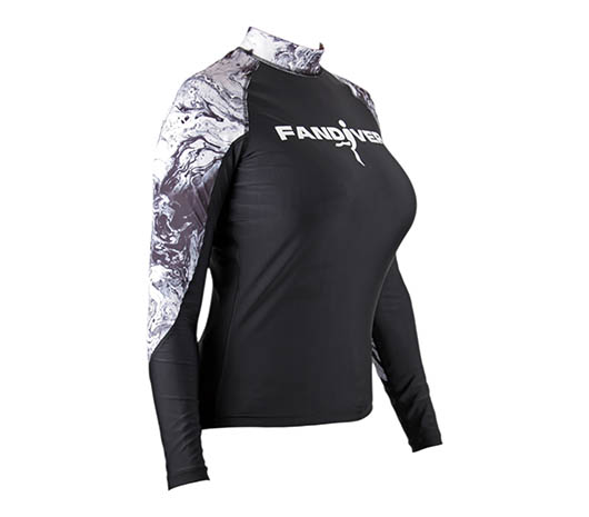 Лайкра FanDiver Marble Black, женская, длинный рукав