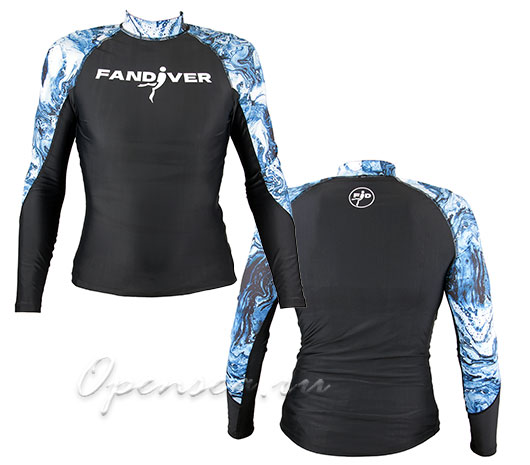 Лайкра FanDiver Marble Blue, мужская, длинный рукав